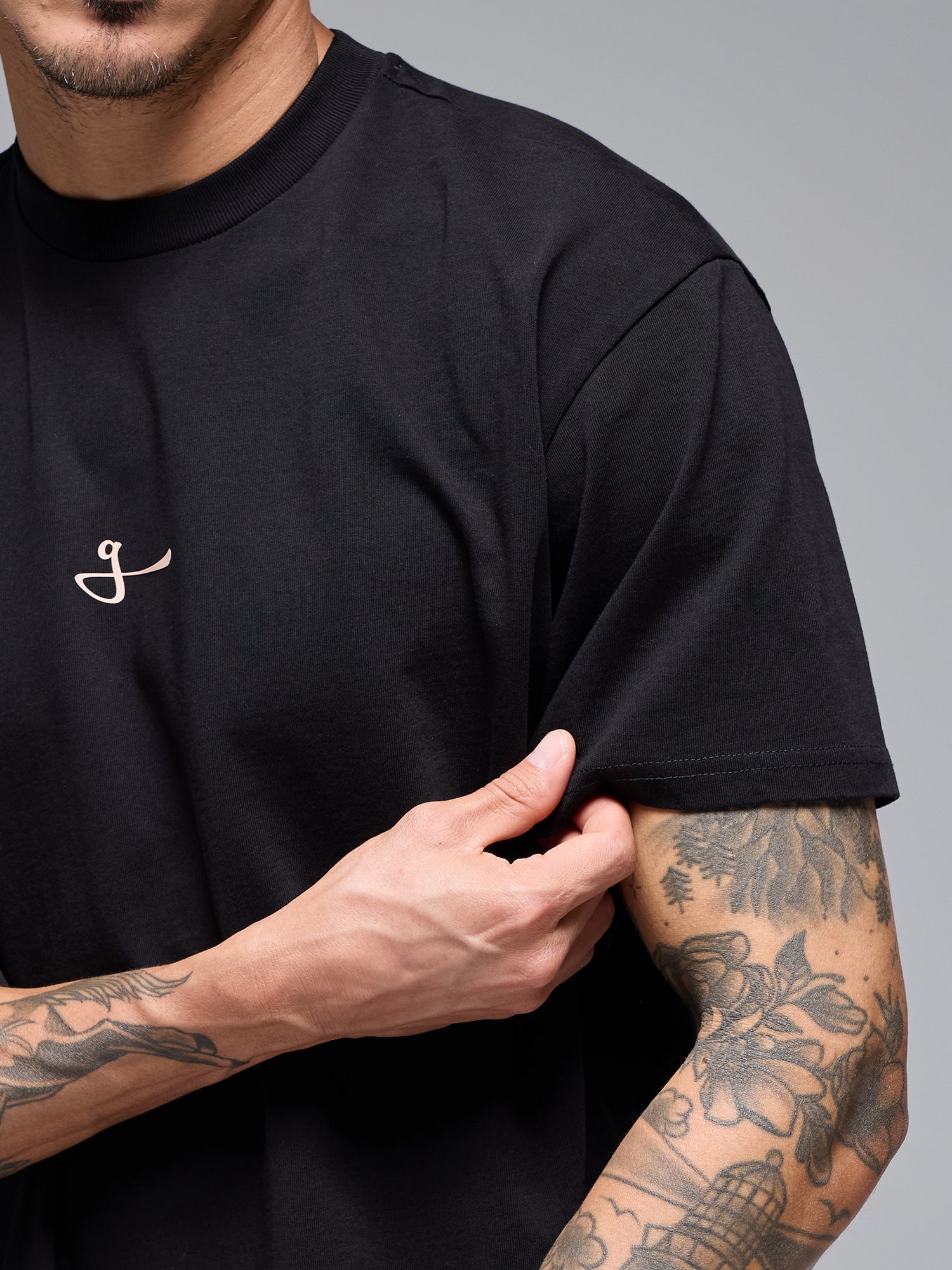OVERSIZED COTTON CORE TEE - BLACK