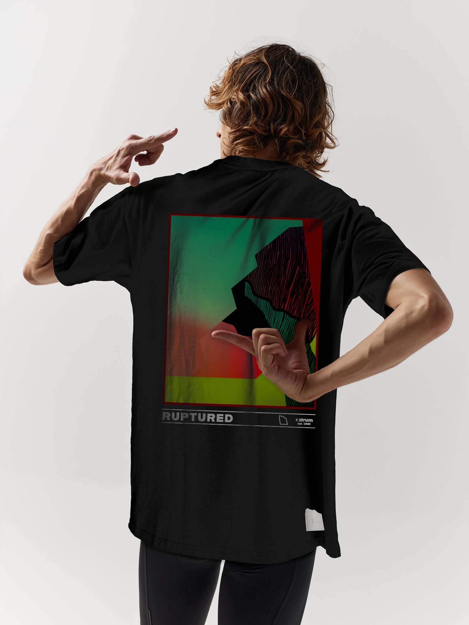 R.STRUM x GIVELO OVERSIZED COTTON TEE - BLACK