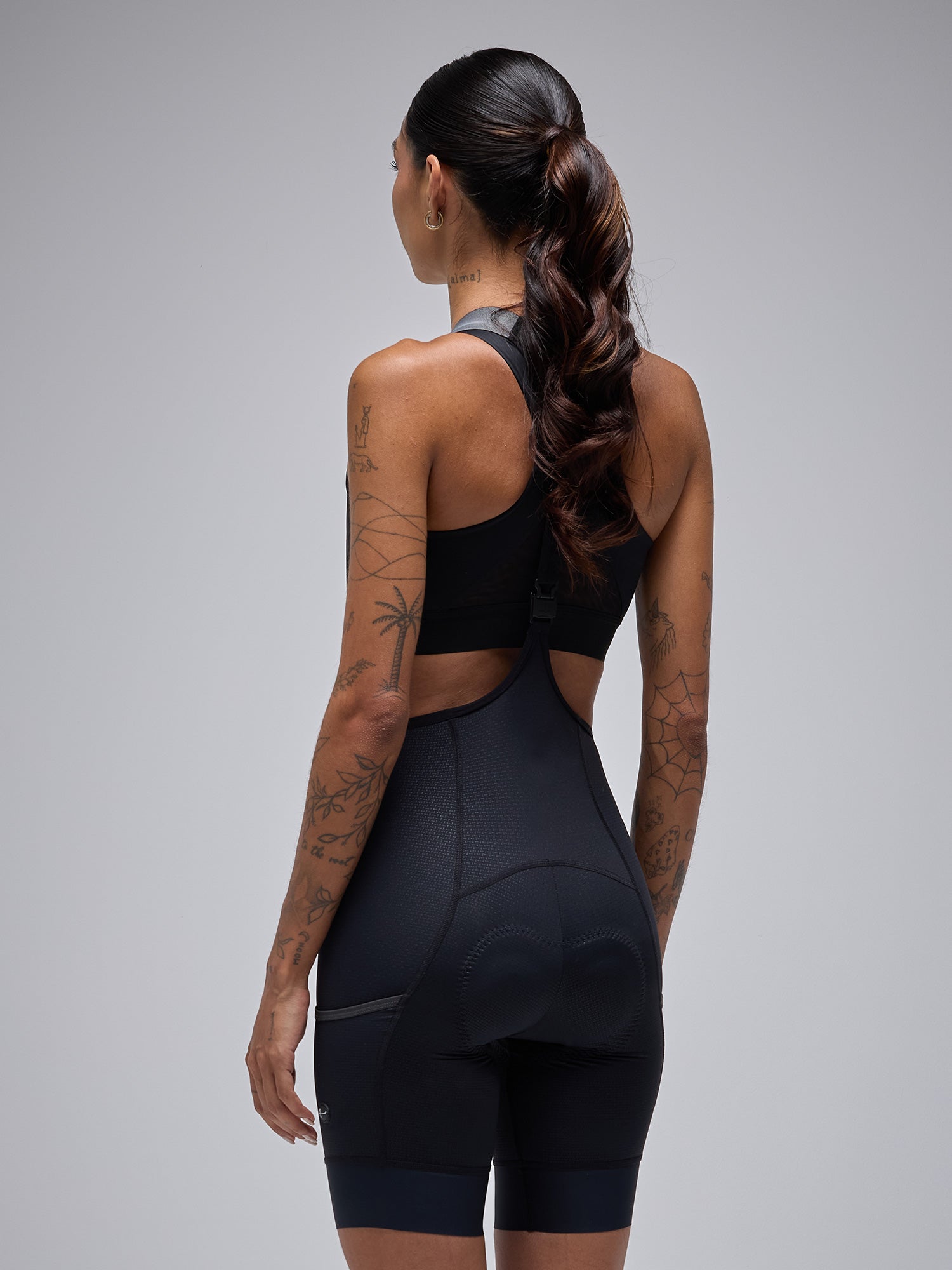 WOMEN’S MC CARGO BIB SHORTS - BLACK