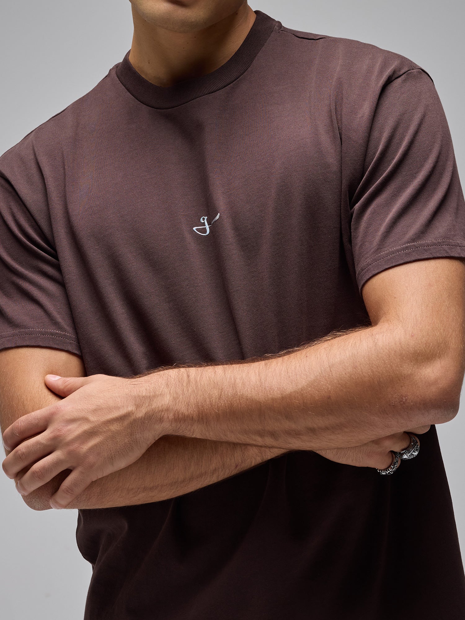 G90 OVERSIZED COTTON TEE - BROWN