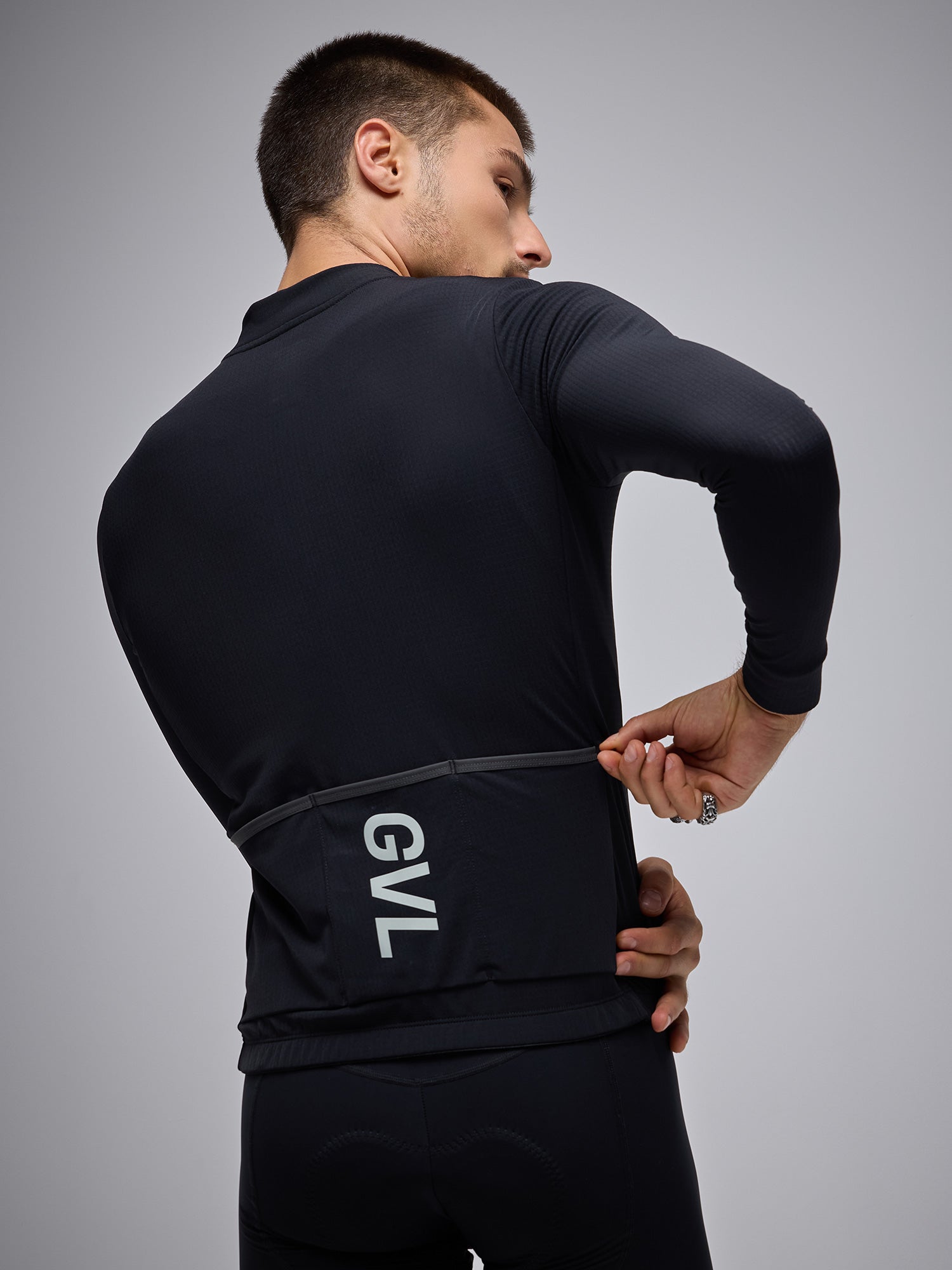 MODERN CLASSIC LS THERMAL GRID JERSEY - BLACK