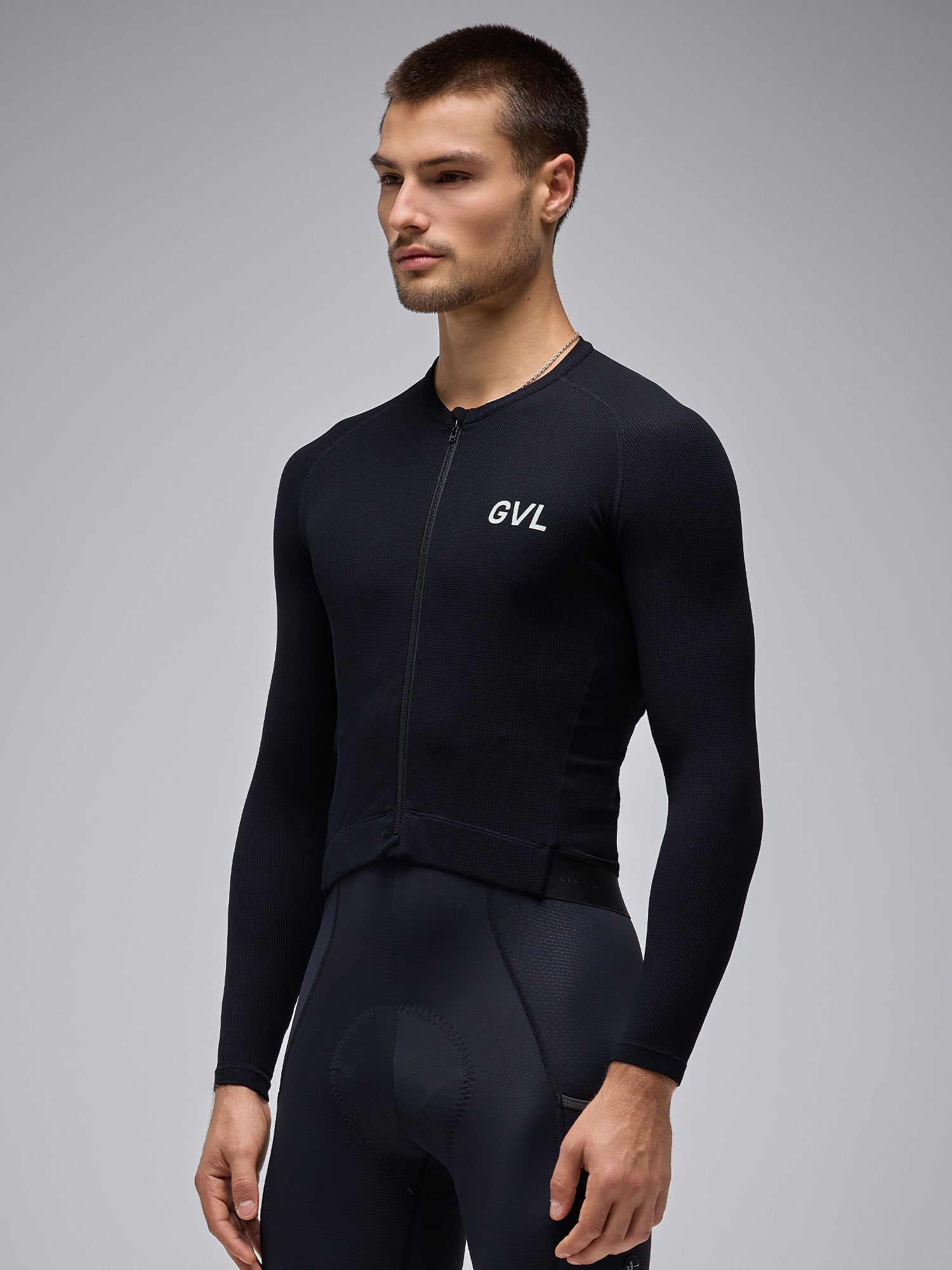 MODERN CLASSIC WAFFLE LS JERSEY - BLACK